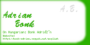 adrian bonk business card